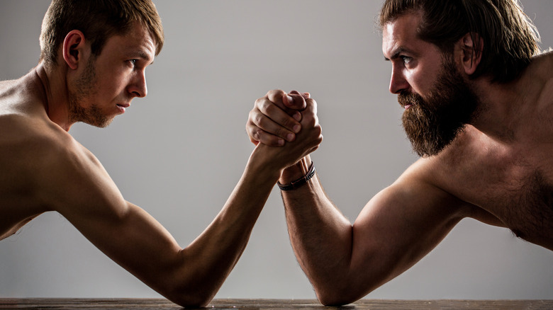 Two man arm wrestling