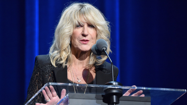 Christine McVie at podium