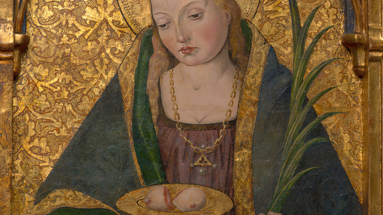 gold agatha saint breasts