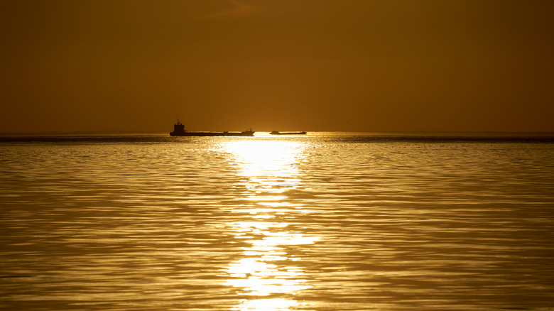 barges on open ocean