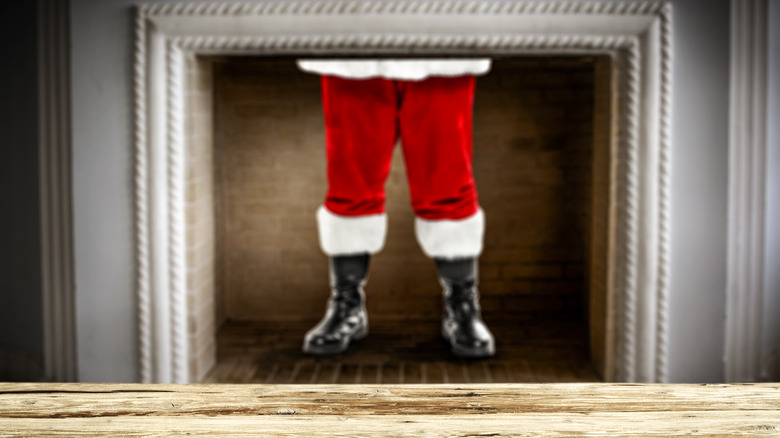 Santa stuck in chimney