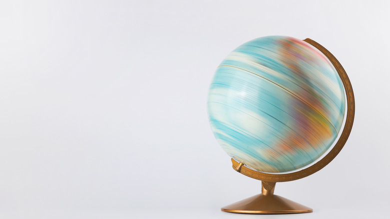 A spinning globe