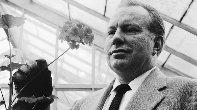 L. Ron Hubbard judging a plant