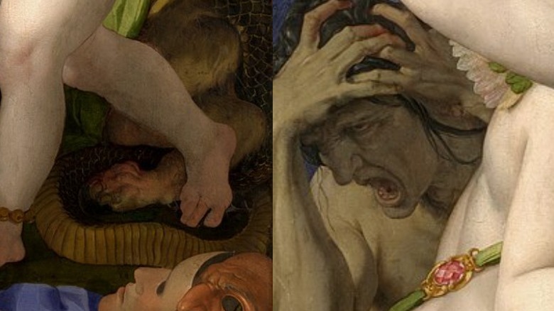 Bronzino's An Allegory with Venus and Cupid detail 