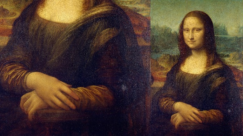 Da Vinci's Mona Lisa and detail of the chair