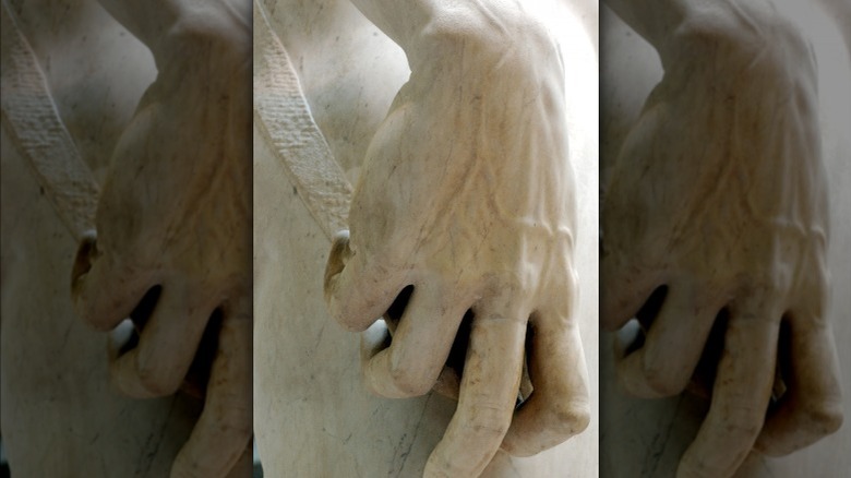 up close of Michelangelo "The David's" hand