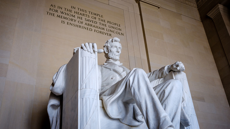 Lincoln Memorial with detail of fasces