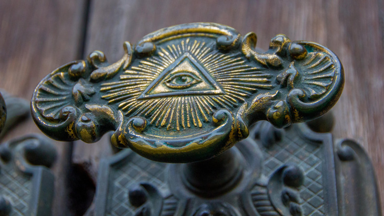 Illuminati symbol on doorknob