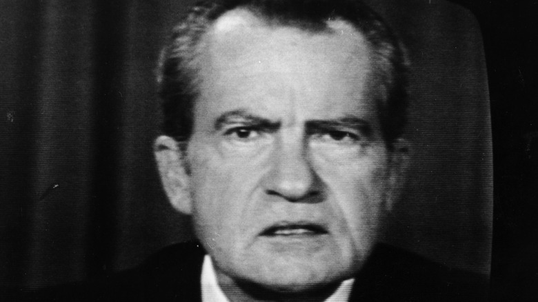 Richard Nixon looking angry