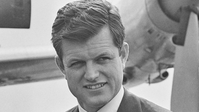 Ted Kennedy looking to side