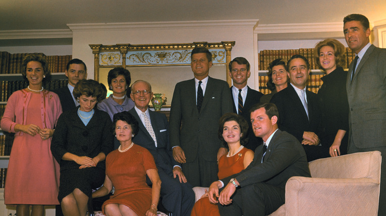 President-elect John F. Kennedy and family in living room