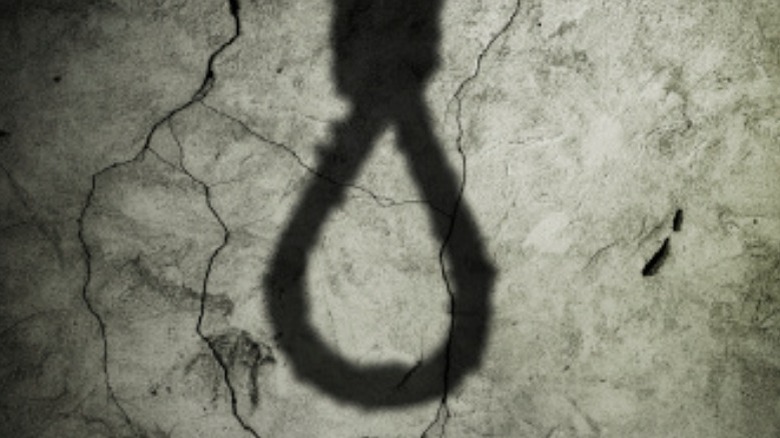 shadow of noose on a wall