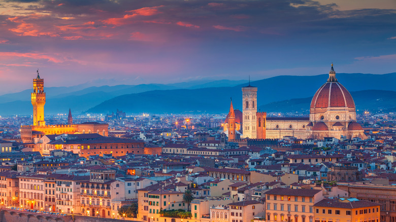 Florence cityscape at sunset