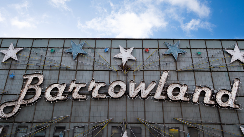 Barrowland ballroom facade sign in daytime.