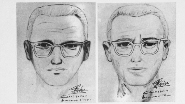 Wanted poster with composite sketch of suspected Zodiac Killer.