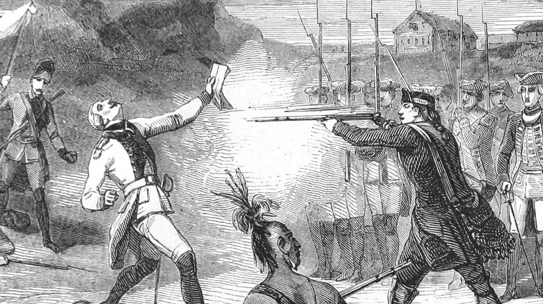 Illustration of George Washington shooting