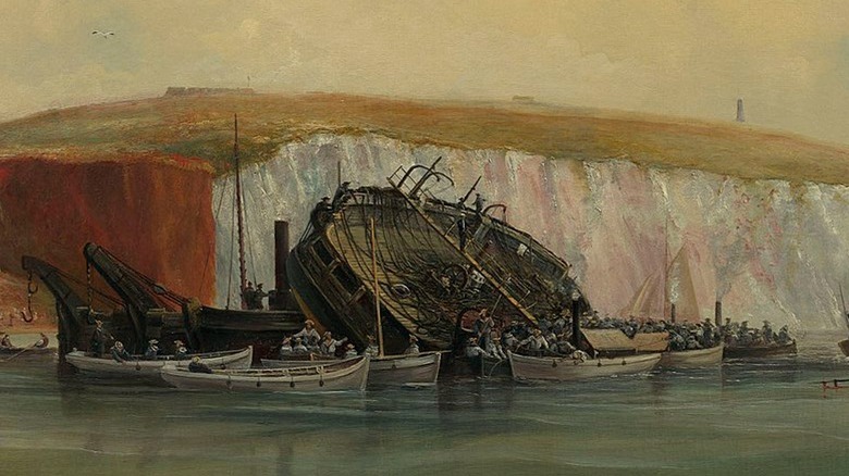 painting of the wreck of the hms eurydice