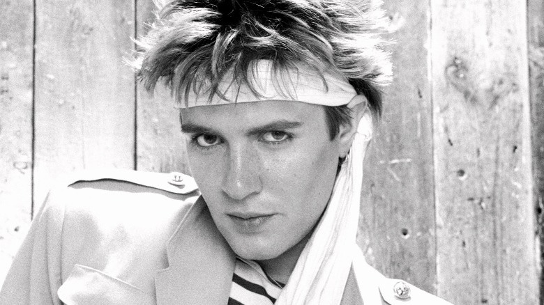 Simon Le Bon in 1981, black and white