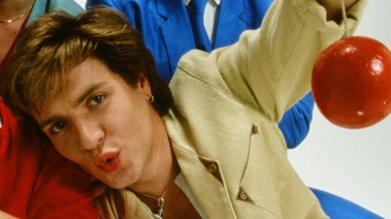 Simon Le Bon pursing his lips in 1982