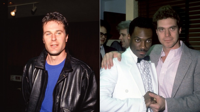 Split image of Charles Rocket, and Eddie Murphy with Joe Piscopo