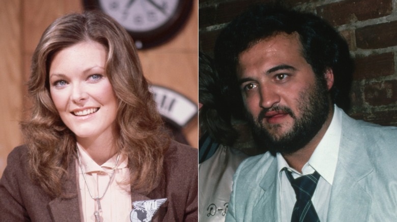 Split image of Jane Curtin and John Belushi