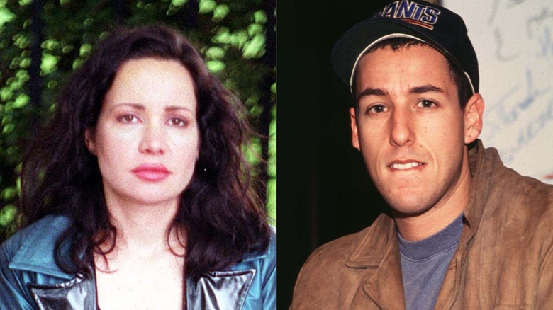 Split image of Janeane Garofalo and Adam Sandler