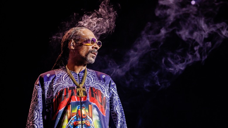 snoop dogg looks to side smoke