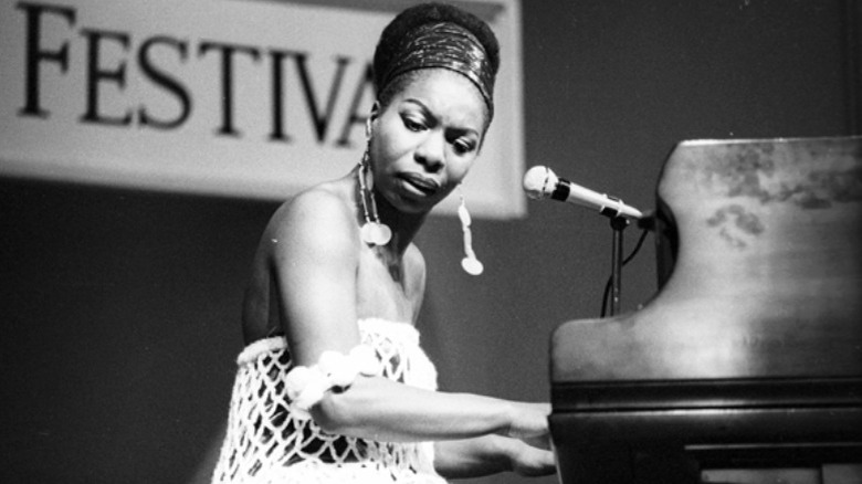 Nina Simone playing piano