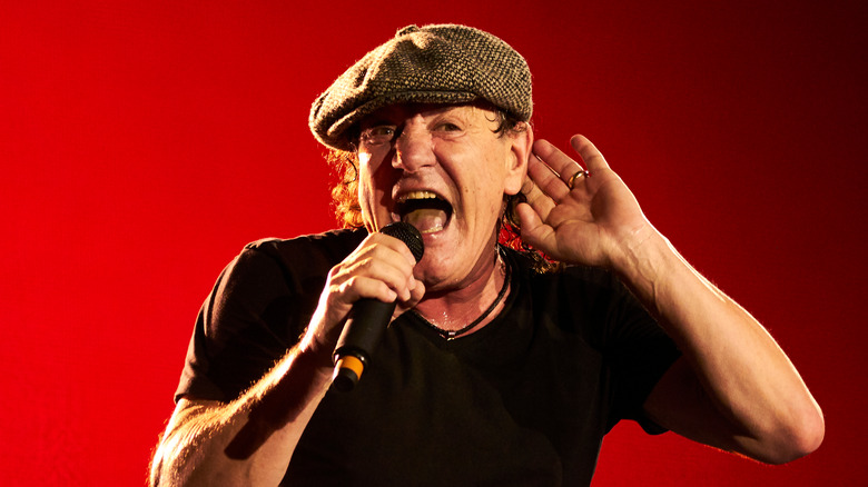 Brian Johnson singing in concert