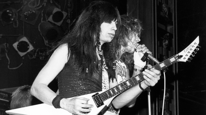 Vinnie Vincent and Mark Slaughter performing onstage