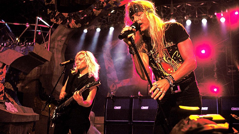 CC DeVille and Bret Michaels performing