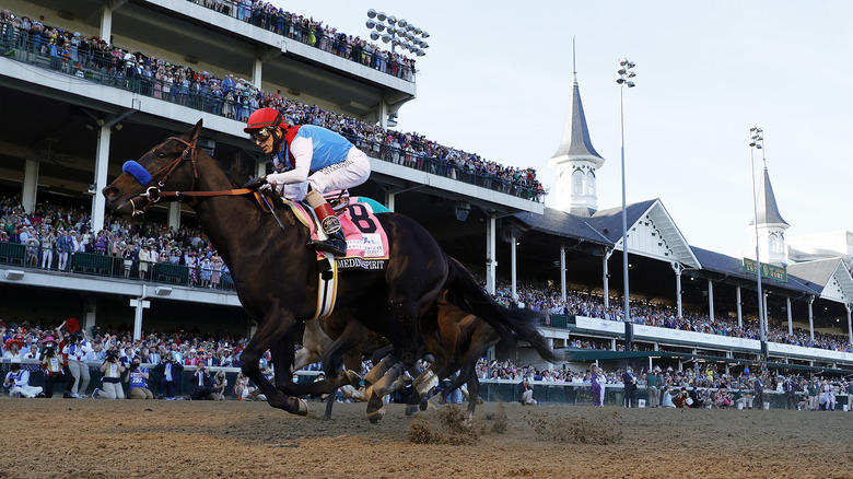 Jockey and horse in Kentucky Derby