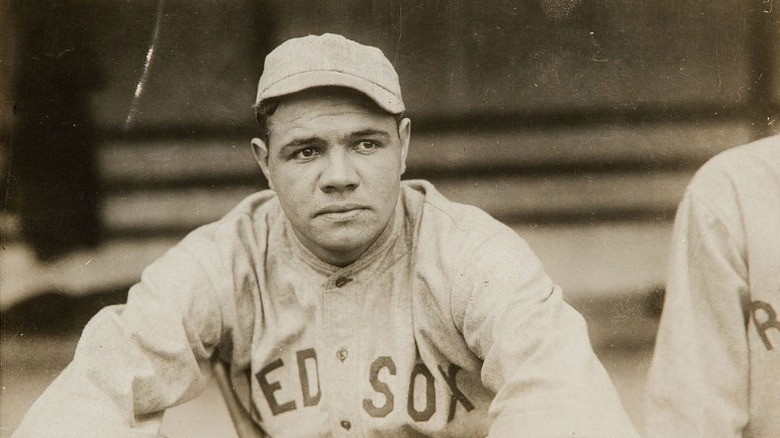 Babe Ruth playing for the Red Sox in 1919