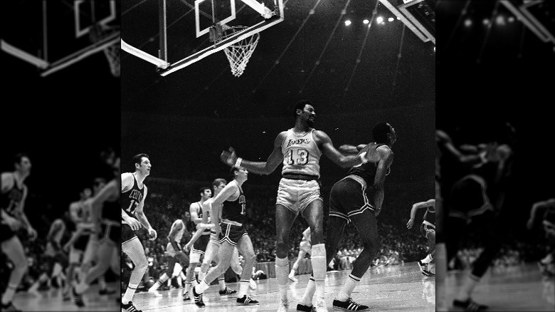 Bill Russell and Wilt Chamberlin in the 1969 NBA Finals