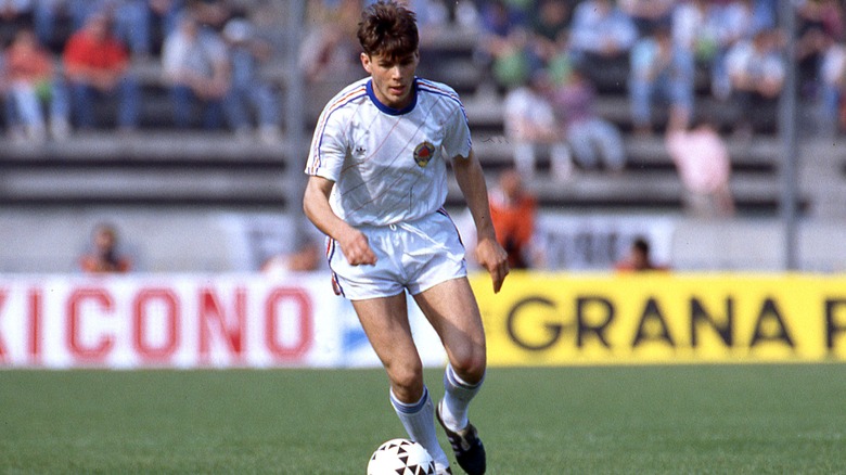 Zvonimir Boban during a soccer match in 1990