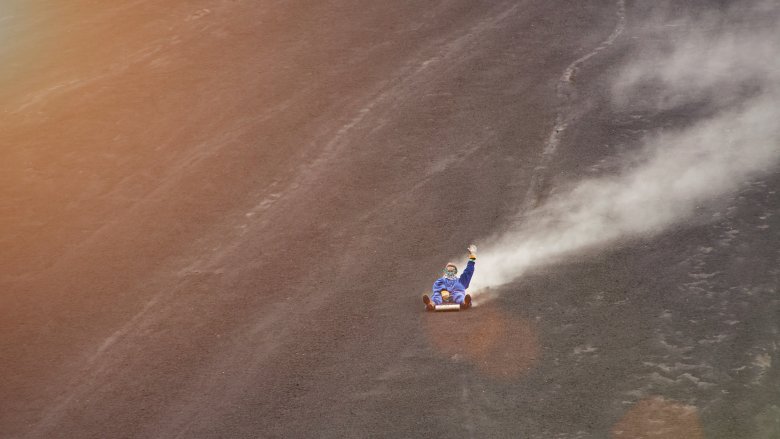 volcano sledding