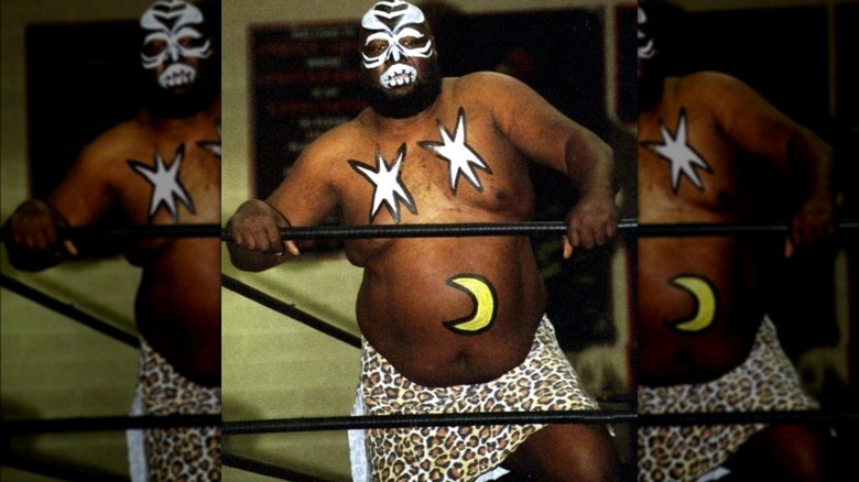 Kamala standing in ring