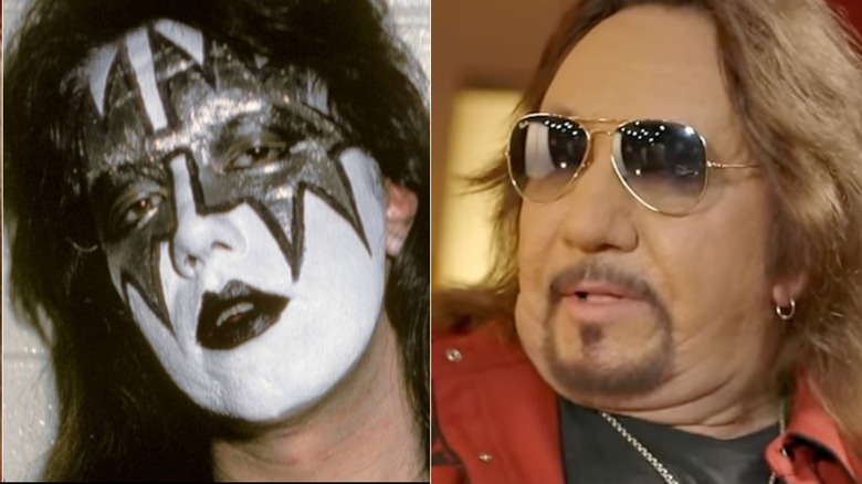 ace frehley in 70s kiss makeup and in sunglasses no makeup