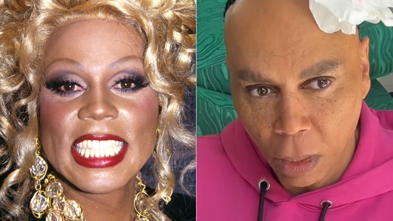 rupaul in drag makeup and wig and without makeup