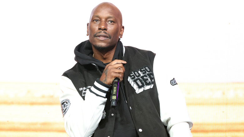 Tyrese Gibson with a microphone