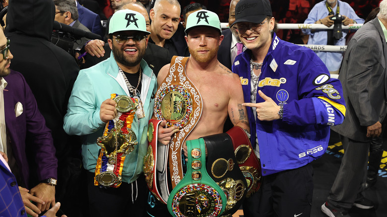 Canelo Alvarez holding titles