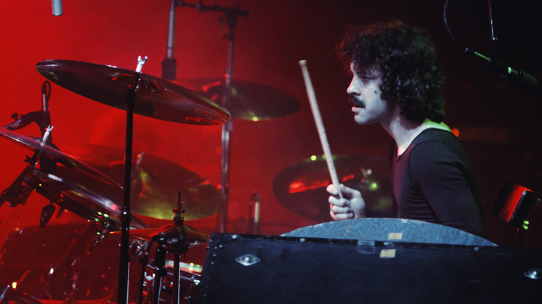 Albert Bouchard playing drums