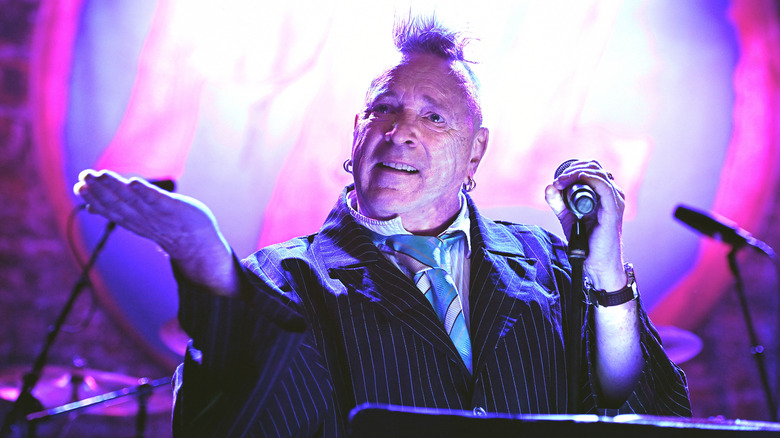 John Lydon gesturing