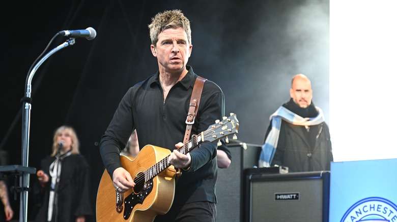 Noel Gallagher performing with his band, High Flying Birds, in 2024