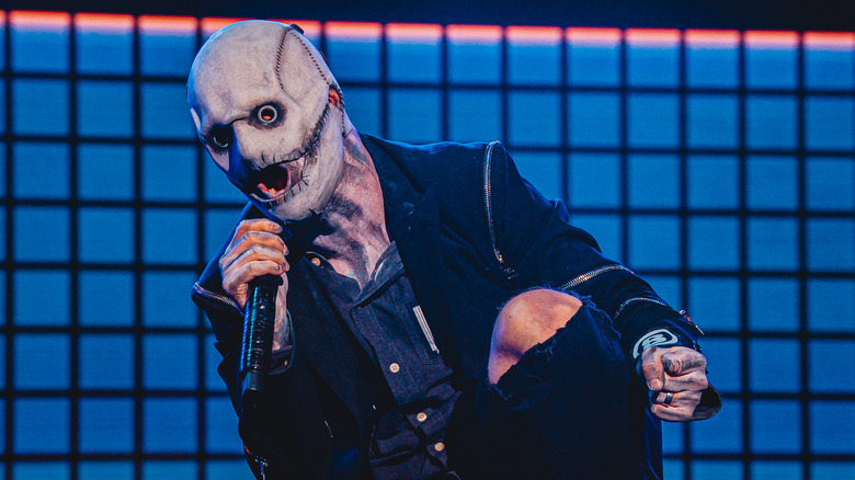 Slipknot's Corey Taylor singing on stage at Knotfest in 2022