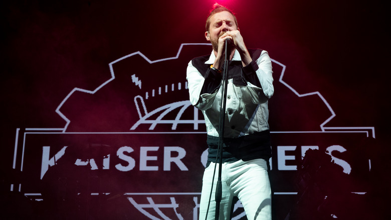 Ricky Wilson of Kaiser Chiefs singing onstage