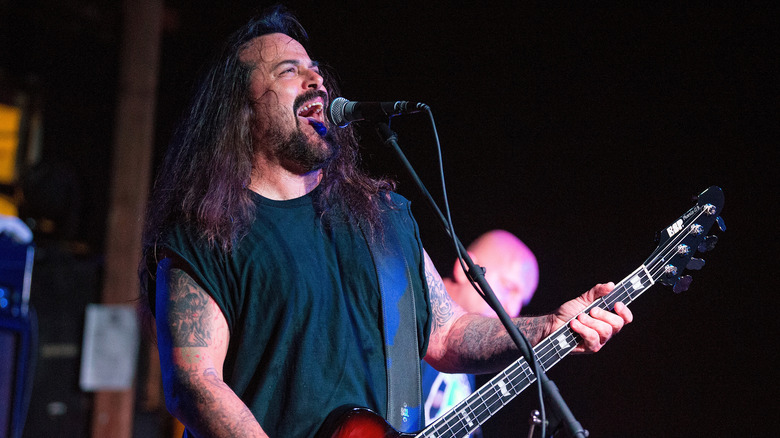 Glen Benton long hair guitar singing onstage