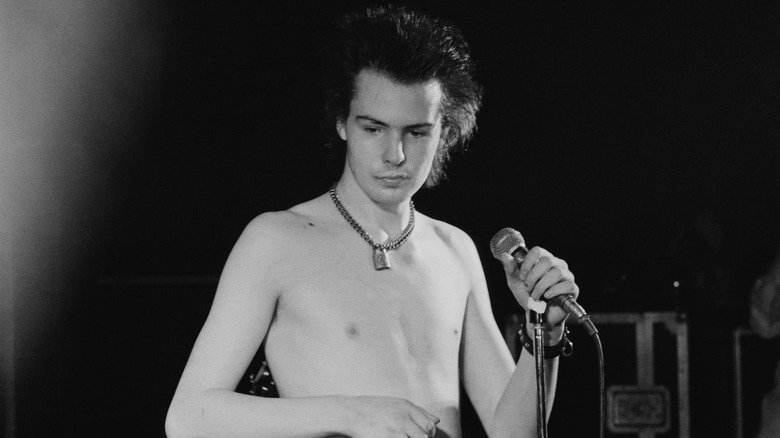 Sid Vicious shirtless on stage