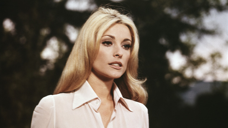 Sharon Tate long blond hair white shirt