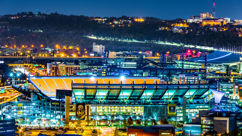 heinz field at night